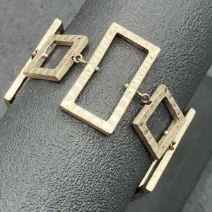 Chicos Square Rectangle Bracelet As Is Silver Chain Textured Magnetic Closure